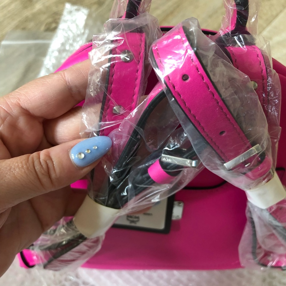 NWT MCM Studded Backpack Hot Pink - Picture 6 of 10